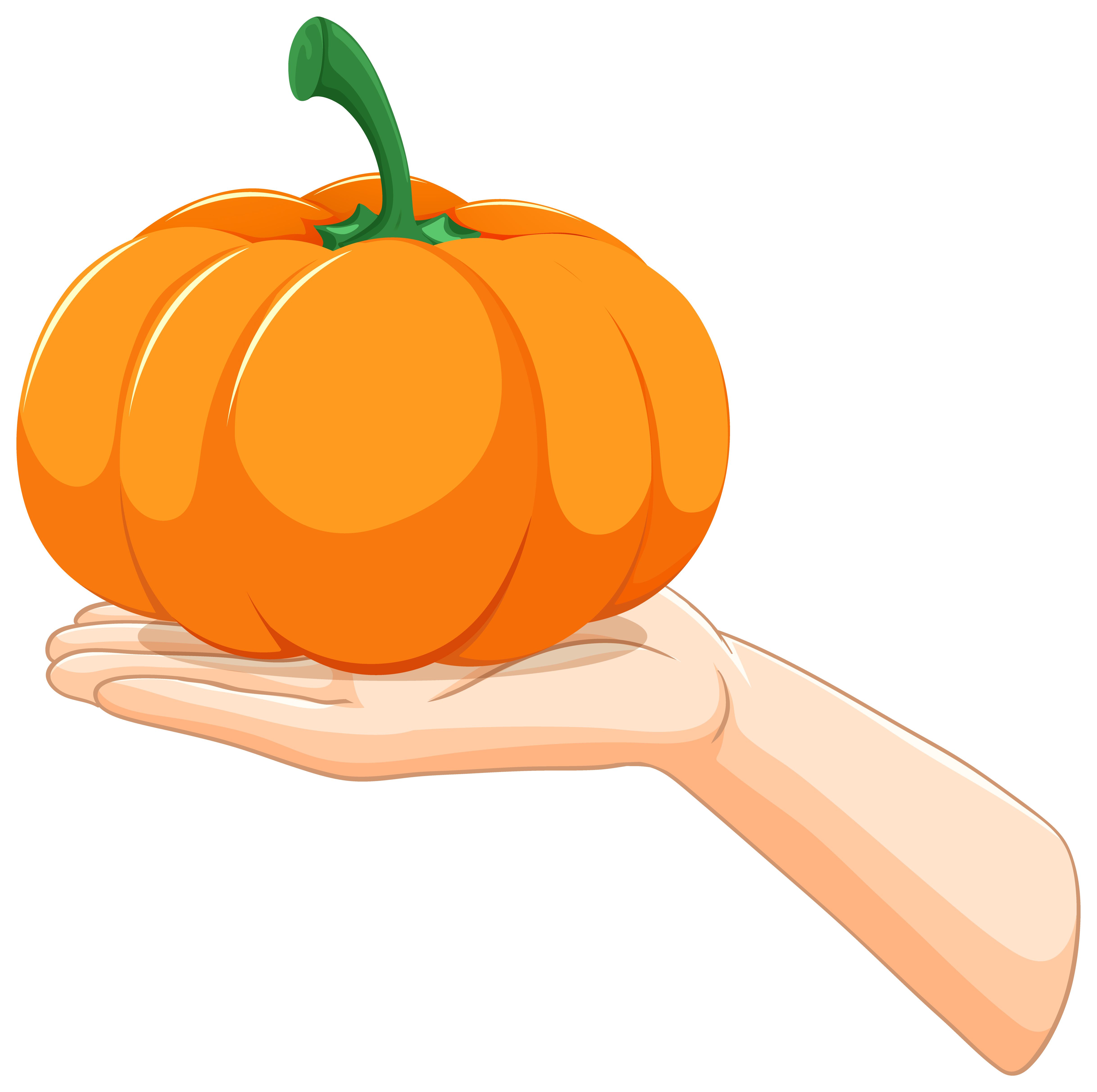 Hand Holding a Vibrant Orange Pumpkin